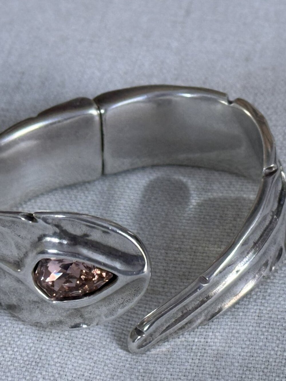 Uno De 50 Silver Hinged Cuff Statement Bracelet Bangle